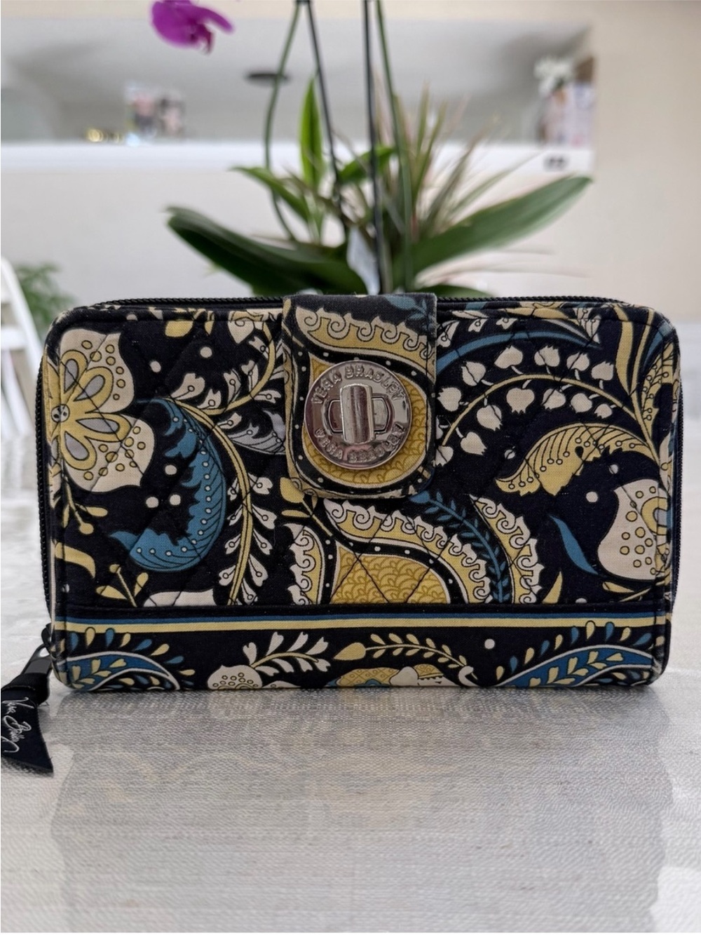 Vera Bradley Turnlock Wallet "Ellie Blue"